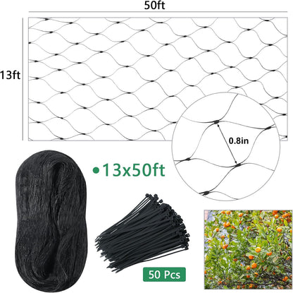 Bird Netting, 13 x 33 Ft Heavy Duty Fruit Tree Netting for Garden
