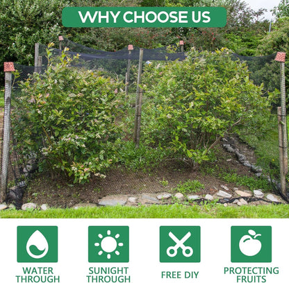 Bird Netting, 13 x 33 Ft Heavy Duty Fruit Tree Netting for Garden