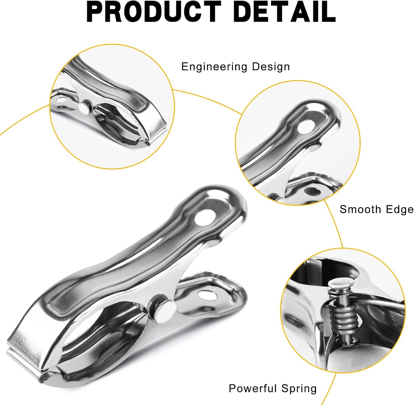 70 Pcs 2 Inch Greenhouse Clamps Stainless Steel Garden Clips Anti-Wind Greenhouse Clamp with Strong Grip to Greenhouse Frame Garden Hoops Plant Cover Heavy Duty Metal Beach Towel Clips