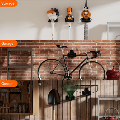 Garage Organizer Trimmer Rack Wall Mount, Weedeater Hanger, Black, 1 Pack