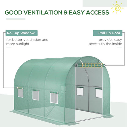 9.8' x 6.6' x 6.6' Plastic Greenhouse Cover Replacement Green