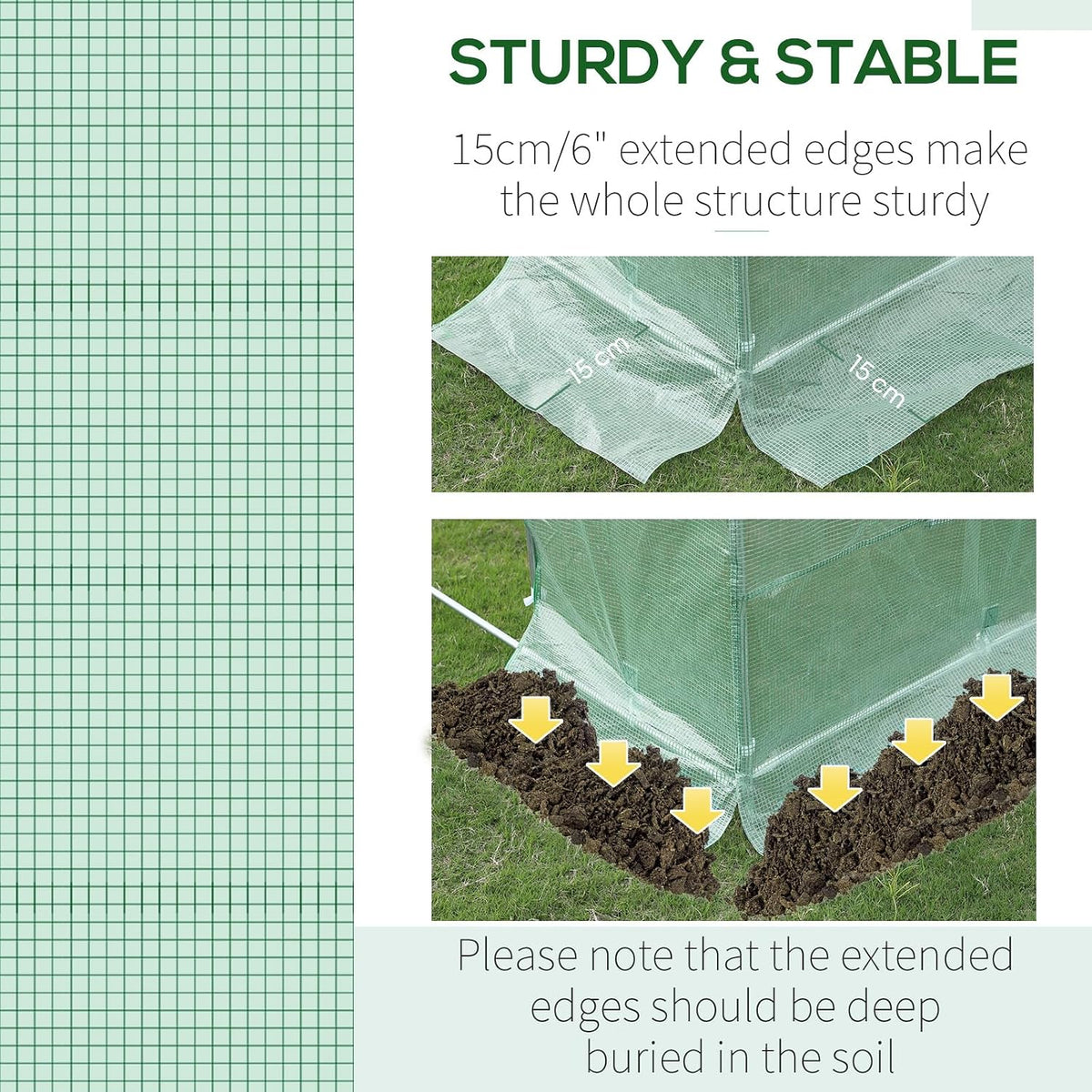 9.8' x 6.6' x 6.6' Plastic Greenhouse Cover Replacement Green