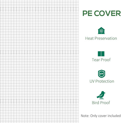 9.8' x 6.6' x 6.6' Plastic Greenhouse Cover Replacement Green