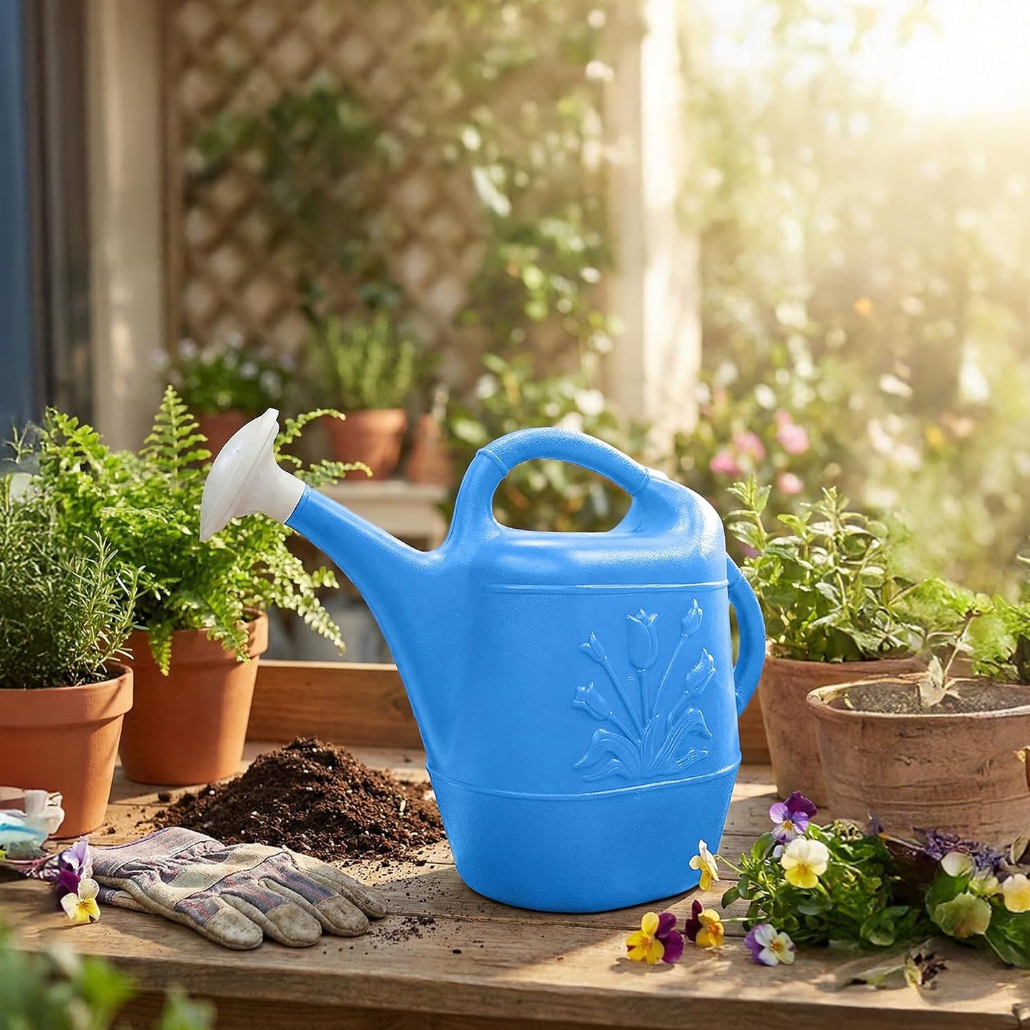 2 Gallon Watering Can - Hunter Green (Pkg/3, Hunter Green)