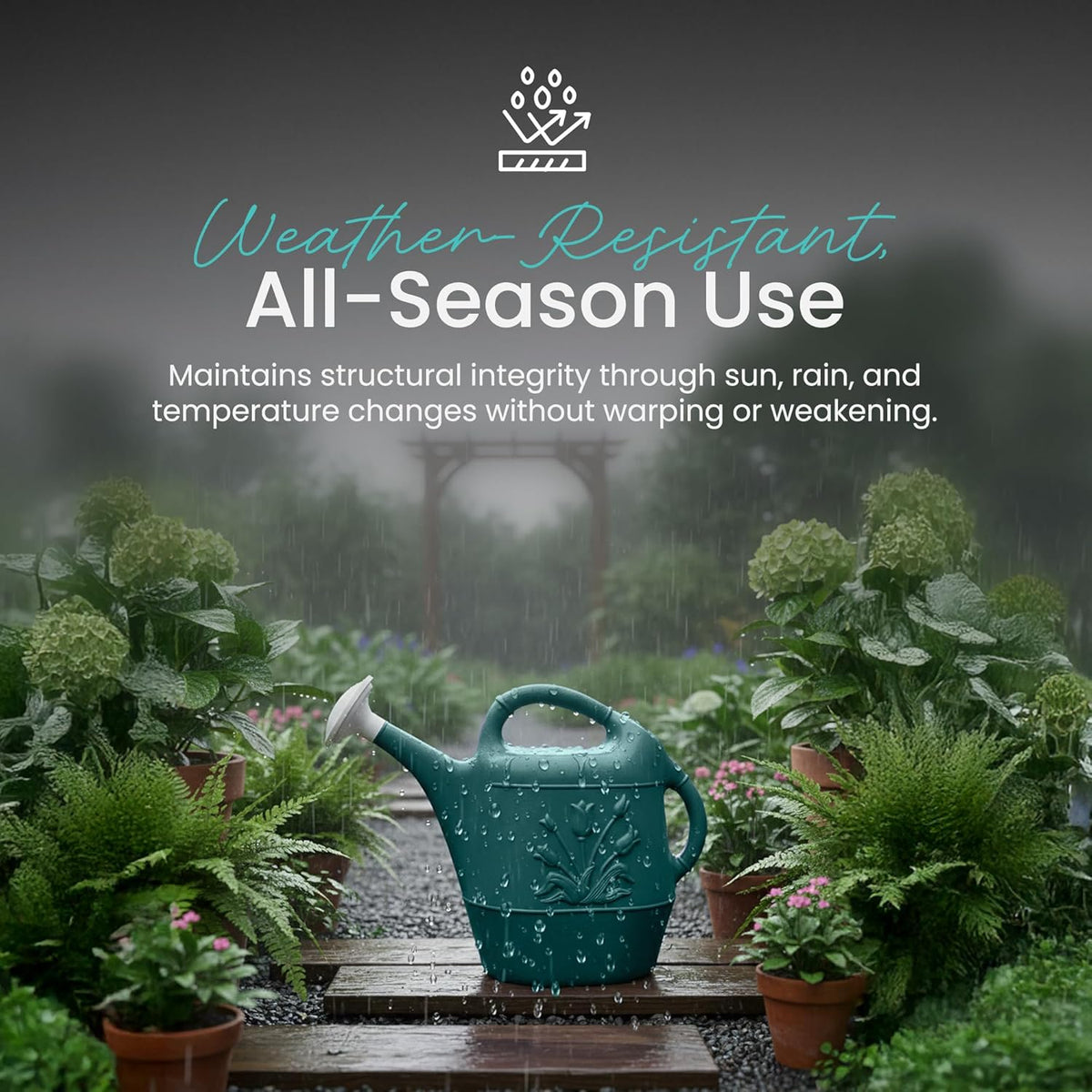 2 Gallon Watering Can - Hunter Green (Pkg/3, Hunter Green)
