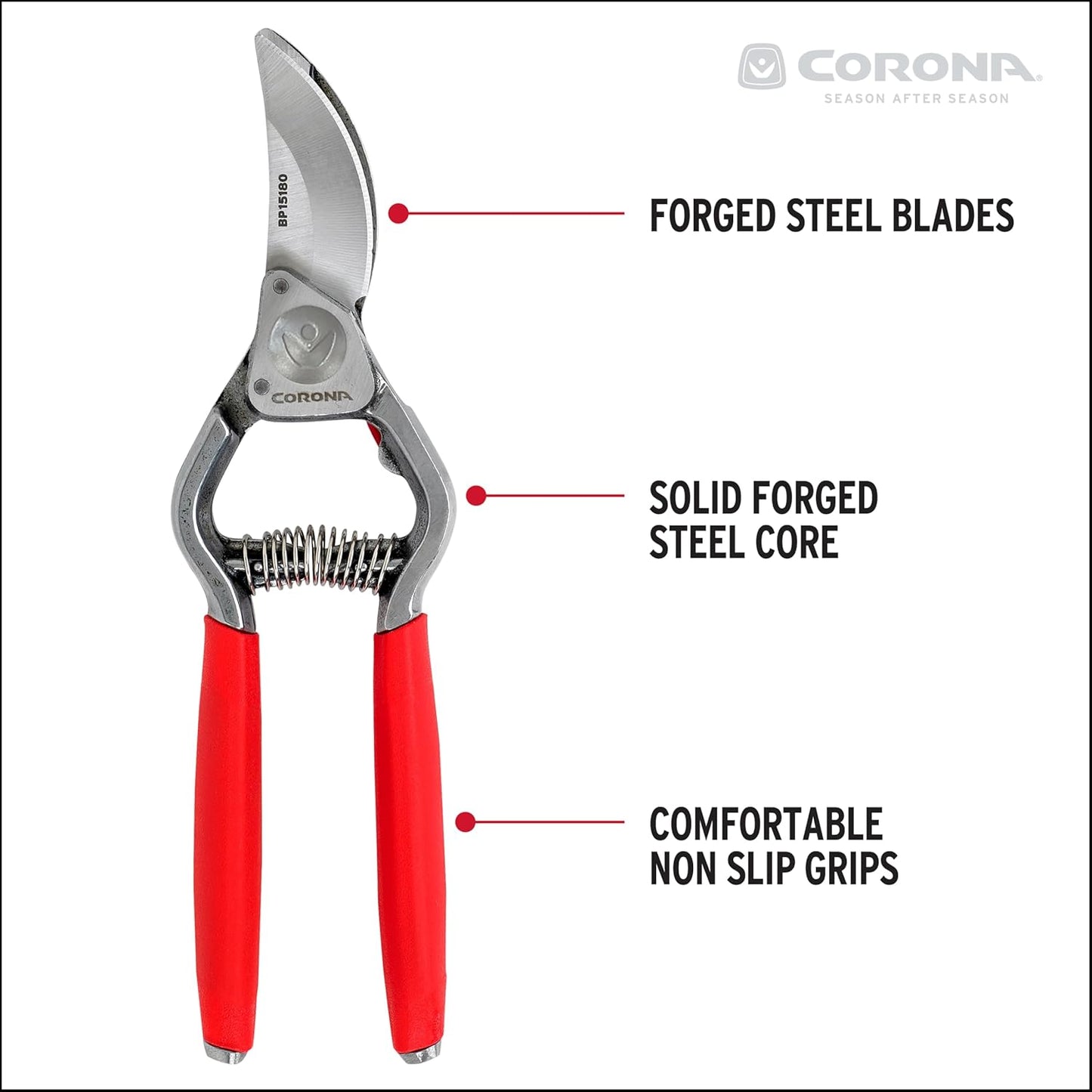 Forged Steel ClassicCUT Bypass Hand Pruner – 1-Inch Cut Capacity Garden Pruning Shears for Stems & Branches, Heavy-Duty Bypass Pruners for Tree, Shrub & Plant Trimming