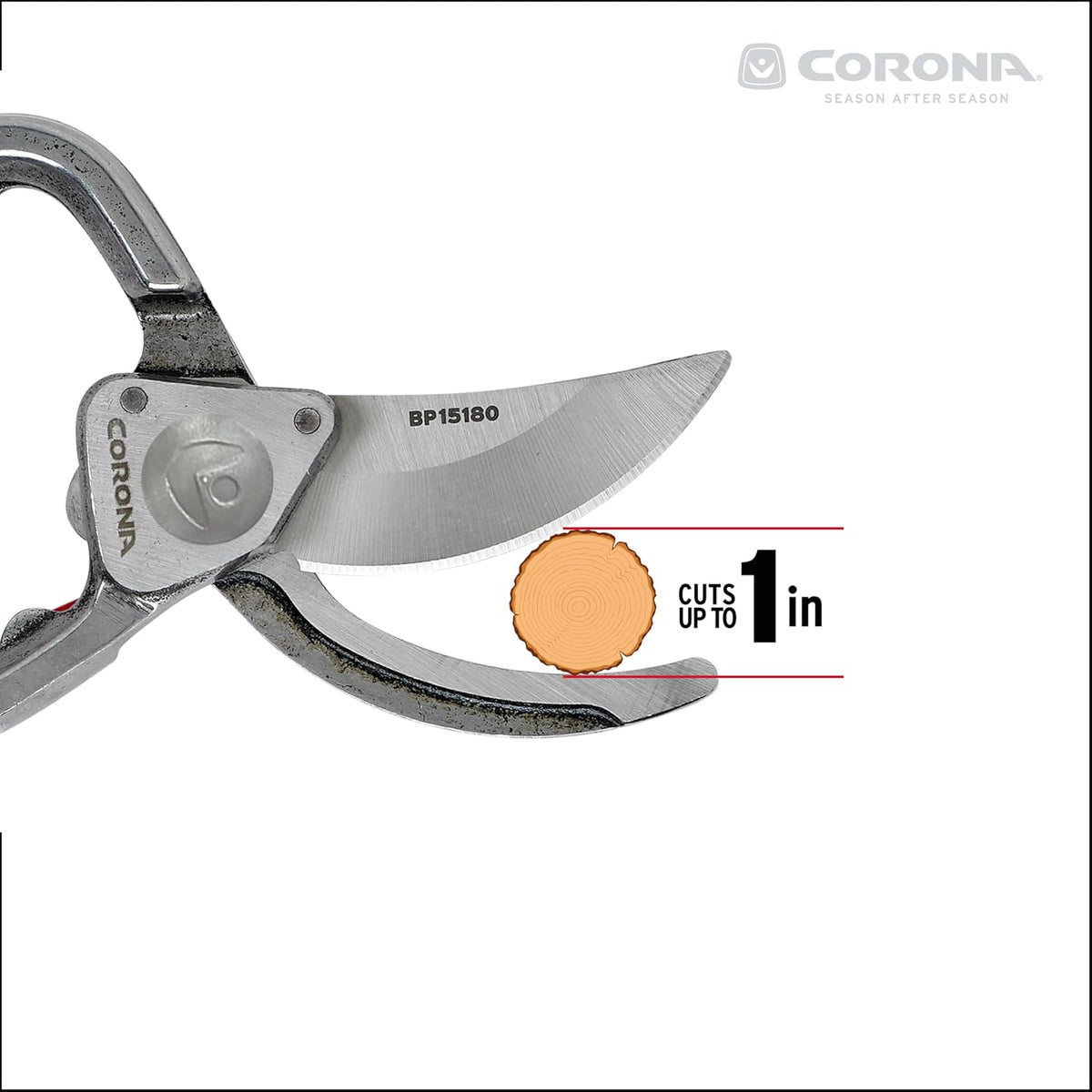 Forged Steel ClassicCUT Bypass Hand Pruner – 1-Inch Cut Capacity Garden Pruning Shears for Stems & Branches, Heavy-Duty Bypass Pruners for Tree, Shrub & Plant Trimming