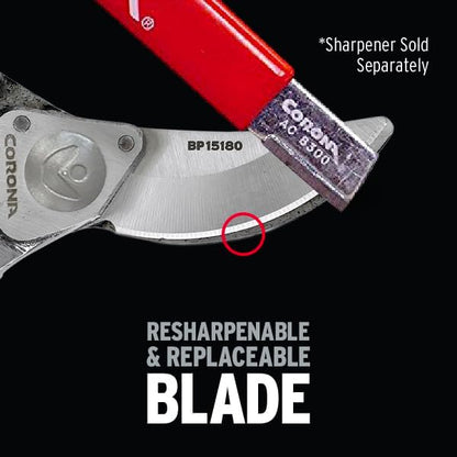 Forged Steel ClassicCUT Bypass Hand Pruner – 1-Inch Cut Capacity Garden Pruning Shears for Stems & Branches, Heavy-Duty Bypass Pruners for Tree, Shrub & Plant Trimming