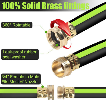 Kink Free Garden Hose 10ft 5/8", Heavy Duty Hybrid Water Hose