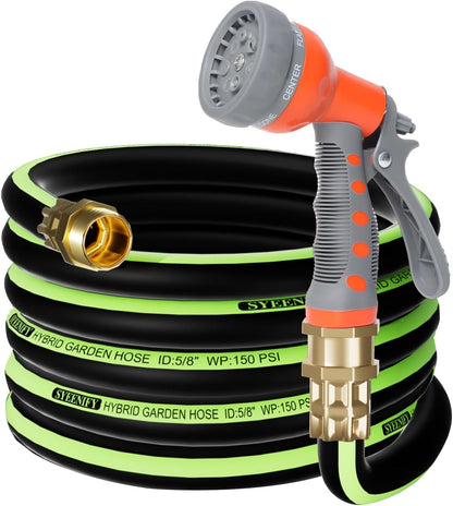 Kink Free Garden Hose 10ft 5/8", Heavy Duty Hybrid Water Hose