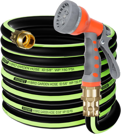 Kink Free Garden Hose 10ft 5/8", Heavy Duty Hybrid Water Hose