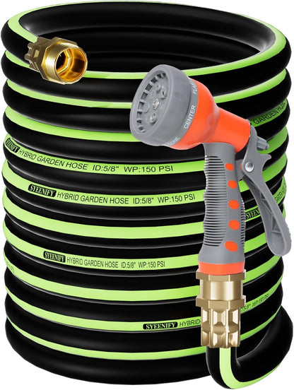 Kink Free Garden Hose 10ft 5/8", Heavy Duty Hybrid Water Hose