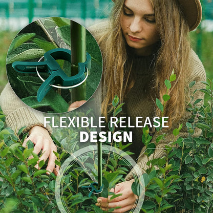 Plant Clips 40 Piece Green Gentle Gardening Plant & Flower Lever Loop Gripper Clips, Tool for Supporting or Straightening Plant Stems, Stalks, and Vines, Garden Clips