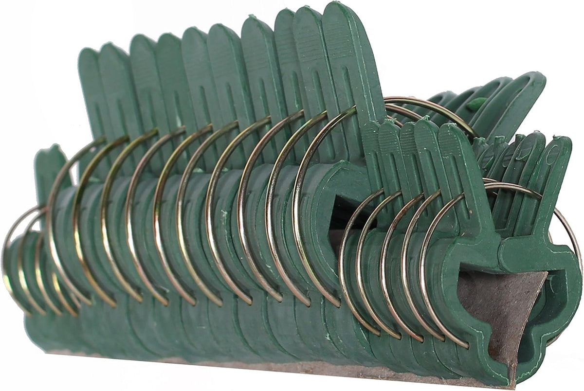 Plant Clips 40 Piece Green Gentle Gardening Plant & Flower Lever Loop Gripper Clips, Tool for Supporting or Straightening Plant Stems, Stalks, and Vines, Garden Clips