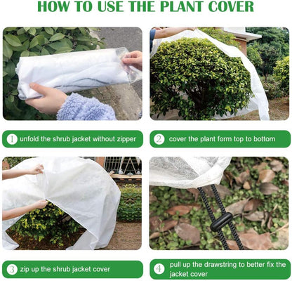 Plant Covers Freeze Protection H48 x55 0.9oz Plant Frost Protection Covers Plant Protection Winter Cover Drawstring Bags Cold Frost Blanket,White - Colors B