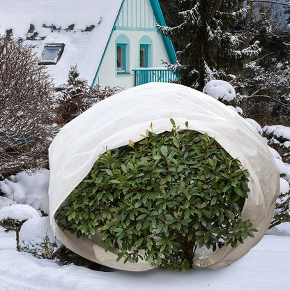 Plant Covers Freeze Protection H48 x55 0.9oz Plant Frost Protection Covers Plant Protection Winter Cover Drawstring Bags Cold Frost Blanket,White - Colors B