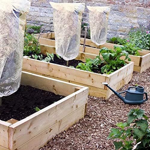 Plant Covers Freeze Protection H48 x55 0.9oz Plant Frost Protection Covers Plant Protection Winter Cover Drawstring Bags Cold Frost Blanket,White - Colors B