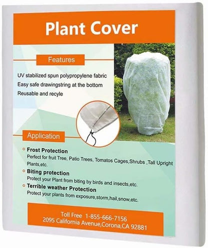 Plant Covers Freeze Protection H48 x55 0.9oz Plant Frost Protection Covers Plant Protection Winter Cover Drawstring Bags Cold Frost Blanket,White - Colors B