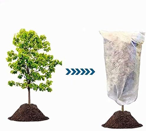 Plant Covers Freeze Protection H48 x55 0.9oz Plant Frost Protection Covers Plant Protection Winter Cover Drawstring Bags Cold Frost Blanket,White - Colors B