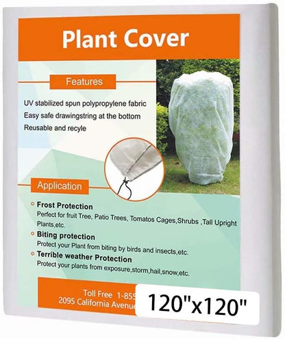 Plant Covers Freeze Protection H48 x55 0.9oz Plant Frost Protection Covers Plant Protection Winter Cover Drawstring Bags Cold Frost Blanket,White - Colors B