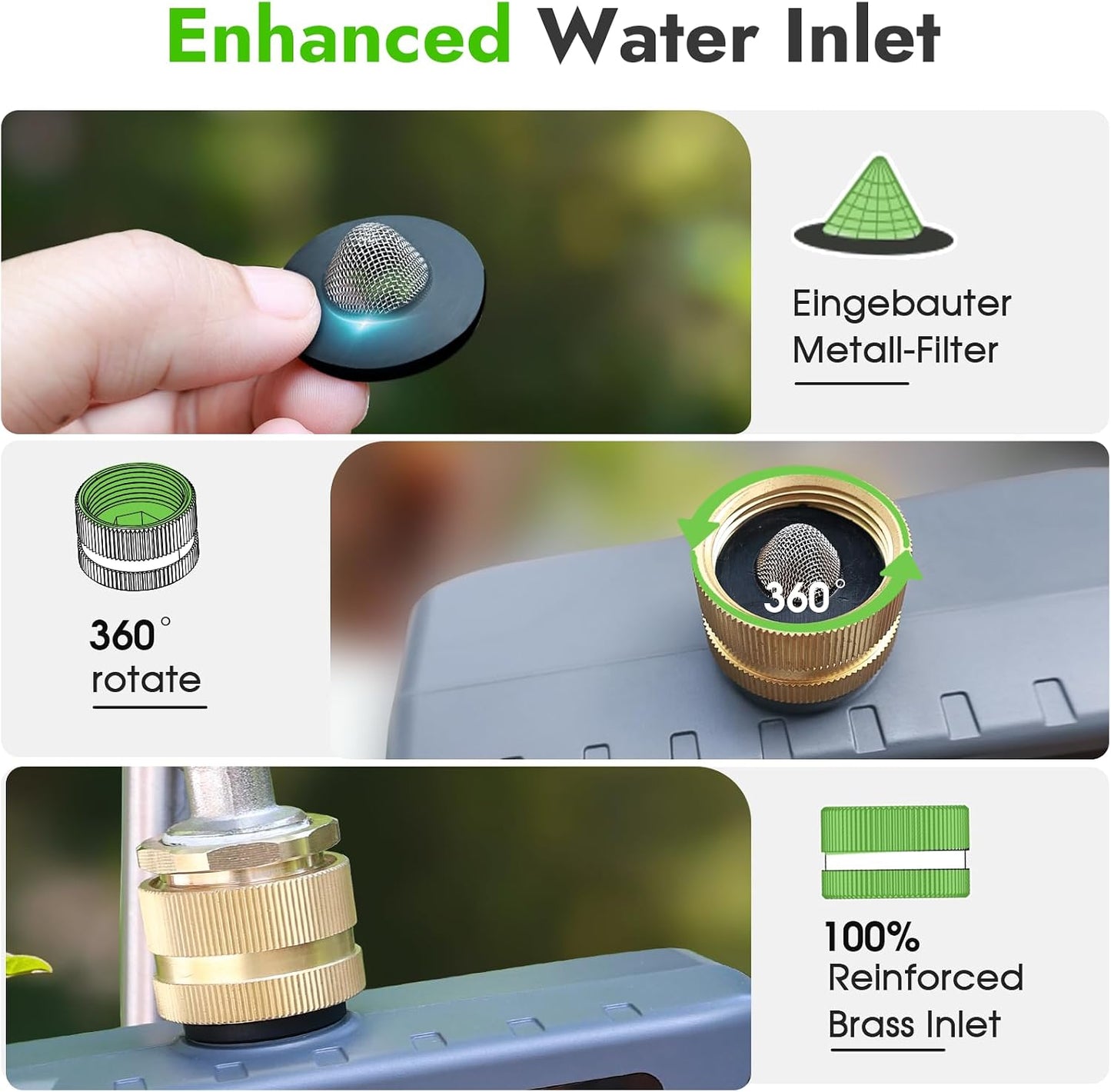 Water Timer with Brass Inlet, 2 Independent Zones Outdoor Hose Timer for Garden Faucet with Auto/Manual/Rain Delay Mode, Sprinkler Irrigation Timers for Yard Lawn