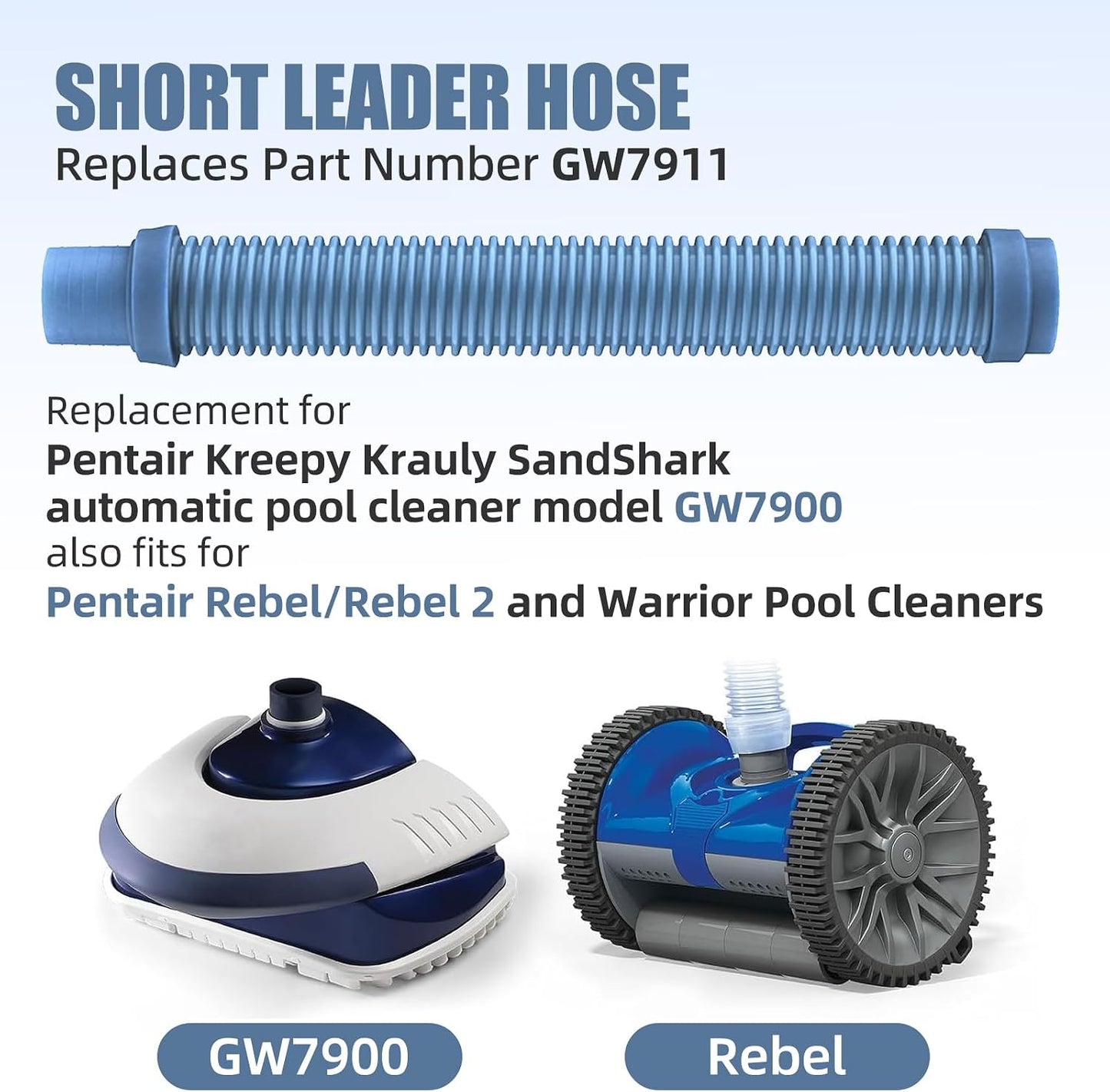 2026Upgrade GW7911 Short Leader Hose Replacement Kreepy Krauly SandShark