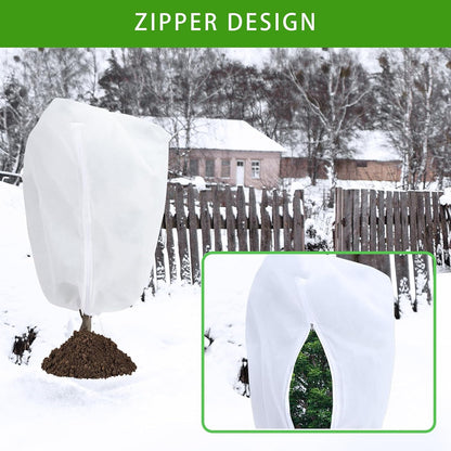 2-Pack Plant Covers Freeze Protection 42" x45" 2.2 oz, Frost Cloth Plants Jacket Drawstring Tree Cover for Outdoor Plants, Shrub Potted Plants Winter