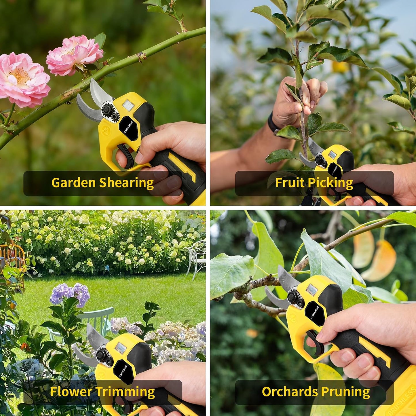 Pruning Shears Compatible with Dewalt 20V Battery,LCD Display SK5 Blades