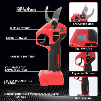 Pruning Shears Compatible with Dewalt 20V Battery,LCD Display SK5 Blades
