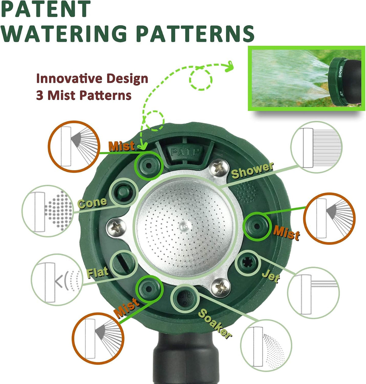 Watering Wand for Hanging Baskets & Windows, Lightweight 6-Spray Wand, Ergonomic Nozzle for Garden, Patio, Car Cleaning (Silver- Black, 22 Inch)