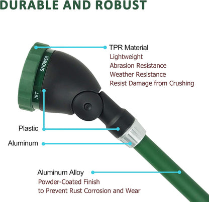 Watering Wand for Hanging Baskets & Windows, Lightweight 6-Spray Wand, Ergonomic Nozzle for Garden, Patio, Car Cleaning (Silver- Black, 22 Inch)