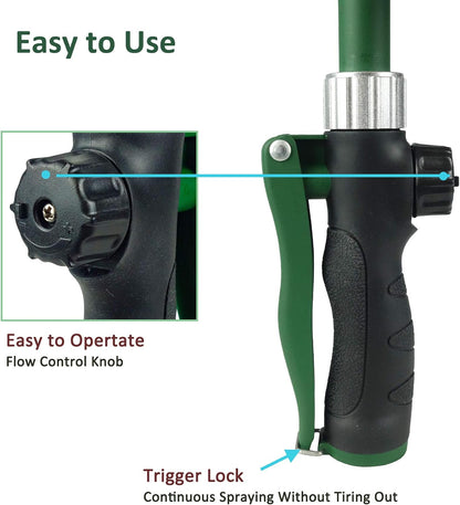 Watering Wand for Hanging Baskets & Windows, Lightweight 6-Spray Wand, Ergonomic Nozzle for Garden, Patio, Car Cleaning (Silver- Black, 22 Inch)