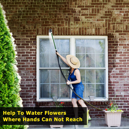Watering Wand for Hanging Baskets & Windows, Lightweight 6-Spray Wand, Ergonomic Nozzle for Garden, Patio, Car Cleaning (Silver- Black, 22 Inch)