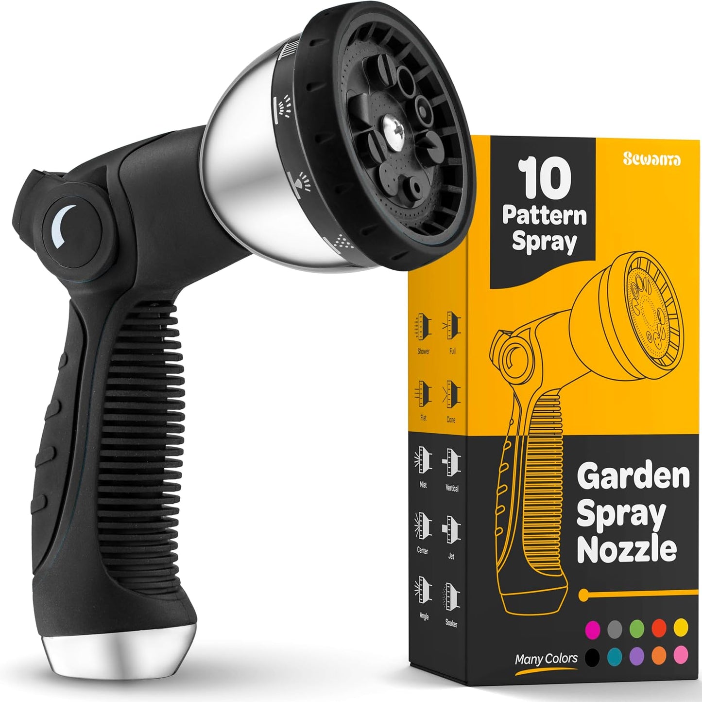 Hose Nozzle [Purple] Heavy Duty Hose Sprayer With 10 Adjustable Watering Patterns. Thumb Control Design, Comfortable Ergonomic Grip, Garden Hose Nozzle for Watering Plants & Lawns/Fun showers/Cleaning