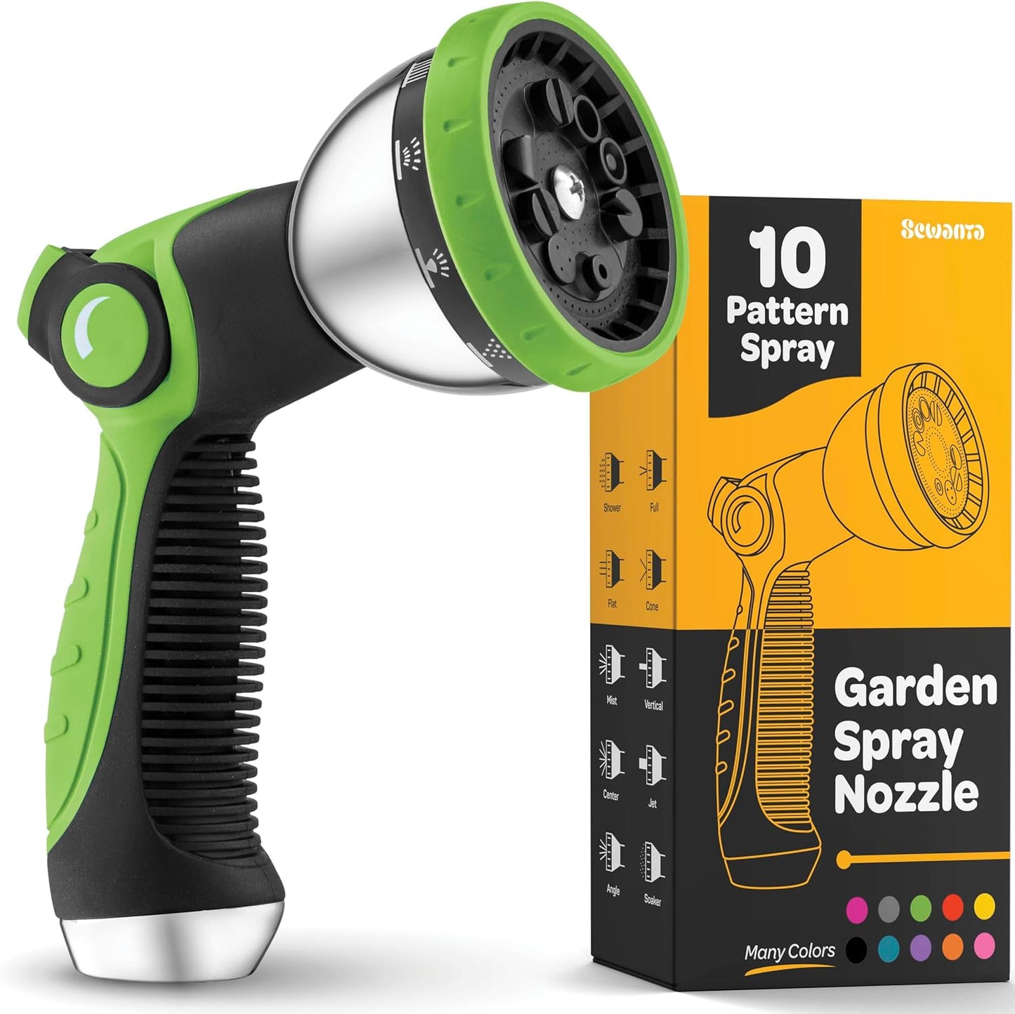 Hose Nozzle [Purple] Heavy Duty Hose Sprayer With 10 Adjustable Watering Patterns. Thumb Control Design, Comfortable Ergonomic Grip, Garden Hose Nozzle for Watering Plants & Lawns/Fun showers/Cleaning