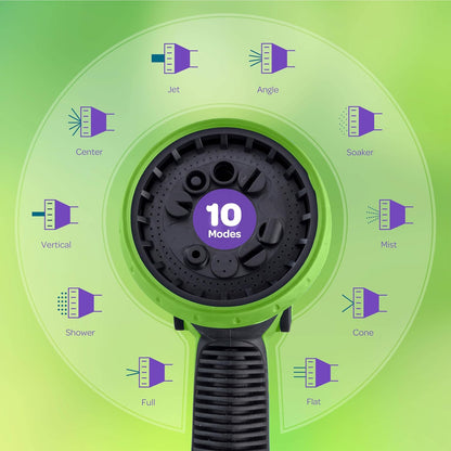 Hose Nozzle [Purple] Heavy Duty Hose Sprayer With 10 Adjustable Watering Patterns. Thumb Control Design, Comfortable Ergonomic Grip, Garden Hose Nozzle for Watering Plants & Lawns/Fun showers/Cleaning