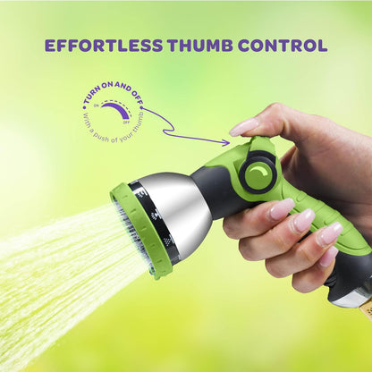 Hose Nozzle [Purple] Heavy Duty Hose Sprayer With 10 Adjustable Watering Patterns. Thumb Control Design, Comfortable Ergonomic Grip, Garden Hose Nozzle for Watering Plants & Lawns/Fun showers/Cleaning