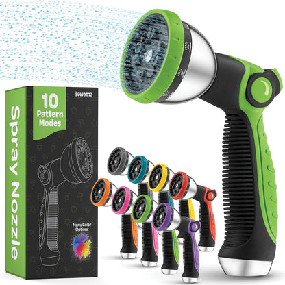 Hose Nozzle [Purple] Heavy Duty Hose Sprayer With 10 Adjustable Watering Patterns. Thumb Control Design, Comfortable Ergonomic Grip, Garden Hose Nozzle for Watering Plants & Lawns/Fun showers/Cleaning