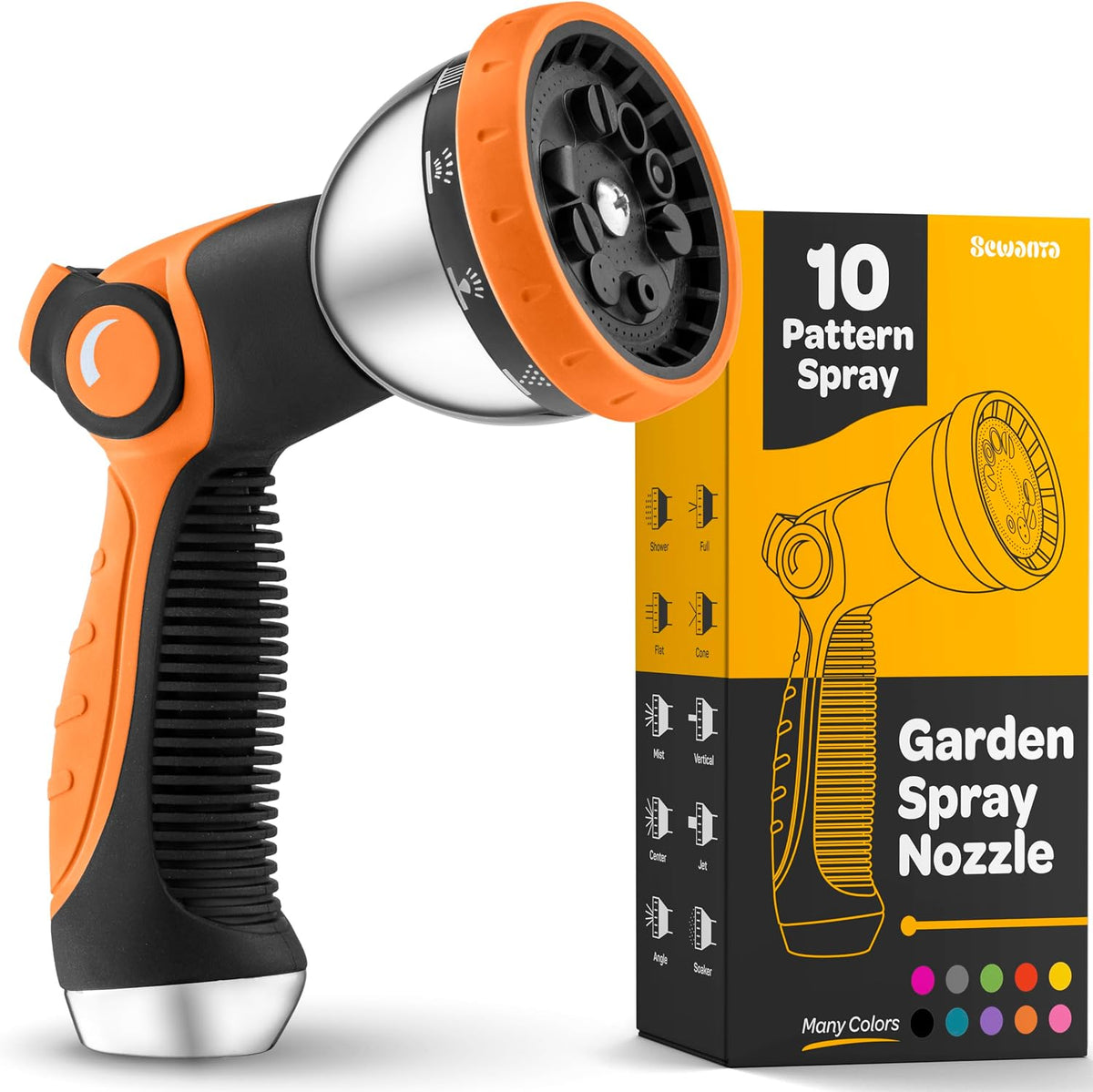 Hose Nozzle [Purple] Heavy Duty Hose Sprayer With 10 Adjustable Watering Patterns. Thumb Control Design, Comfortable Ergonomic Grip, Garden Hose Nozzle for Watering Plants & Lawns/Fun showers/Cleaning