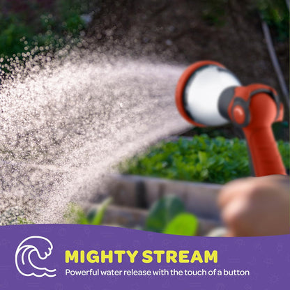 Hose Nozzle [Purple] Heavy Duty Hose Sprayer With 10 Adjustable Watering Patterns. Thumb Control Design, Comfortable Ergonomic Grip, Garden Hose Nozzle for Watering Plants & Lawns/Fun showers/Cleaning