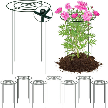 4PCS 11.8" D x 19.7" H Peony Cages and Supports, Peony Cage, Peony Support, Heavy Duty Metal Plant Supports for Outdoor Plants for Peony, Hydrangea, Rose and Other Tall Flowering Plants