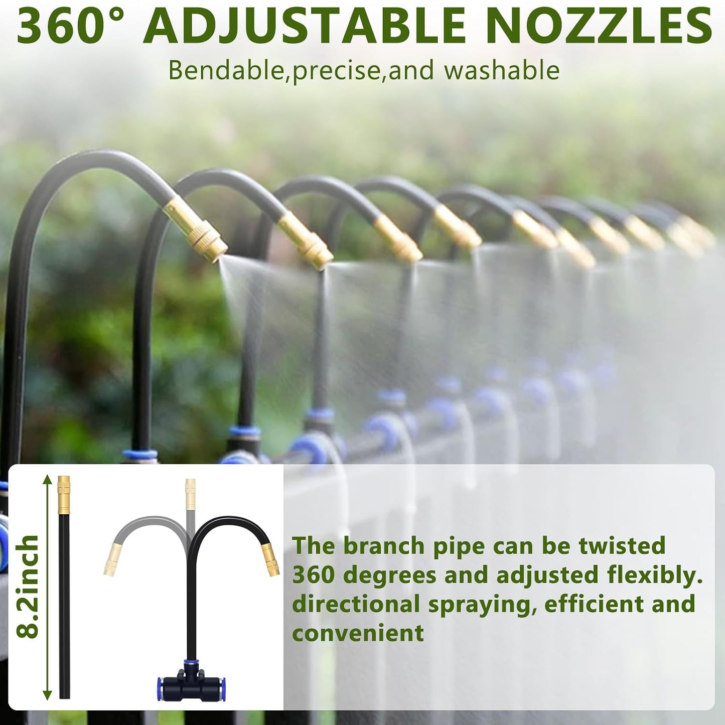 66FT/20M Drip Irrigation System, 360° Bendable Irrigation System for Garden