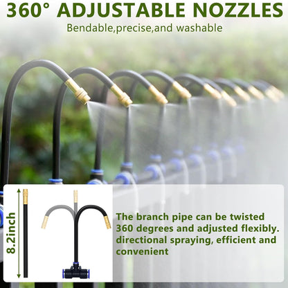 66FT/20M Drip Irrigation System, 360° Bendable Irrigation System for Garden