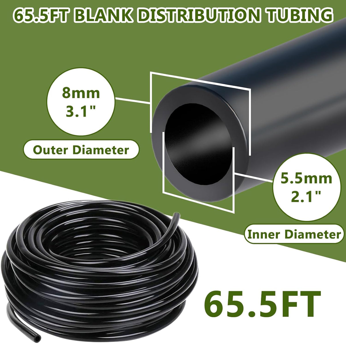 66FT/20M Drip Irrigation System, 360° Bendable Irrigation System for Garden