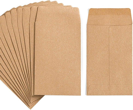 200 Pack Small Coin Envelopes Kraft Paper 2.25"×3.5"