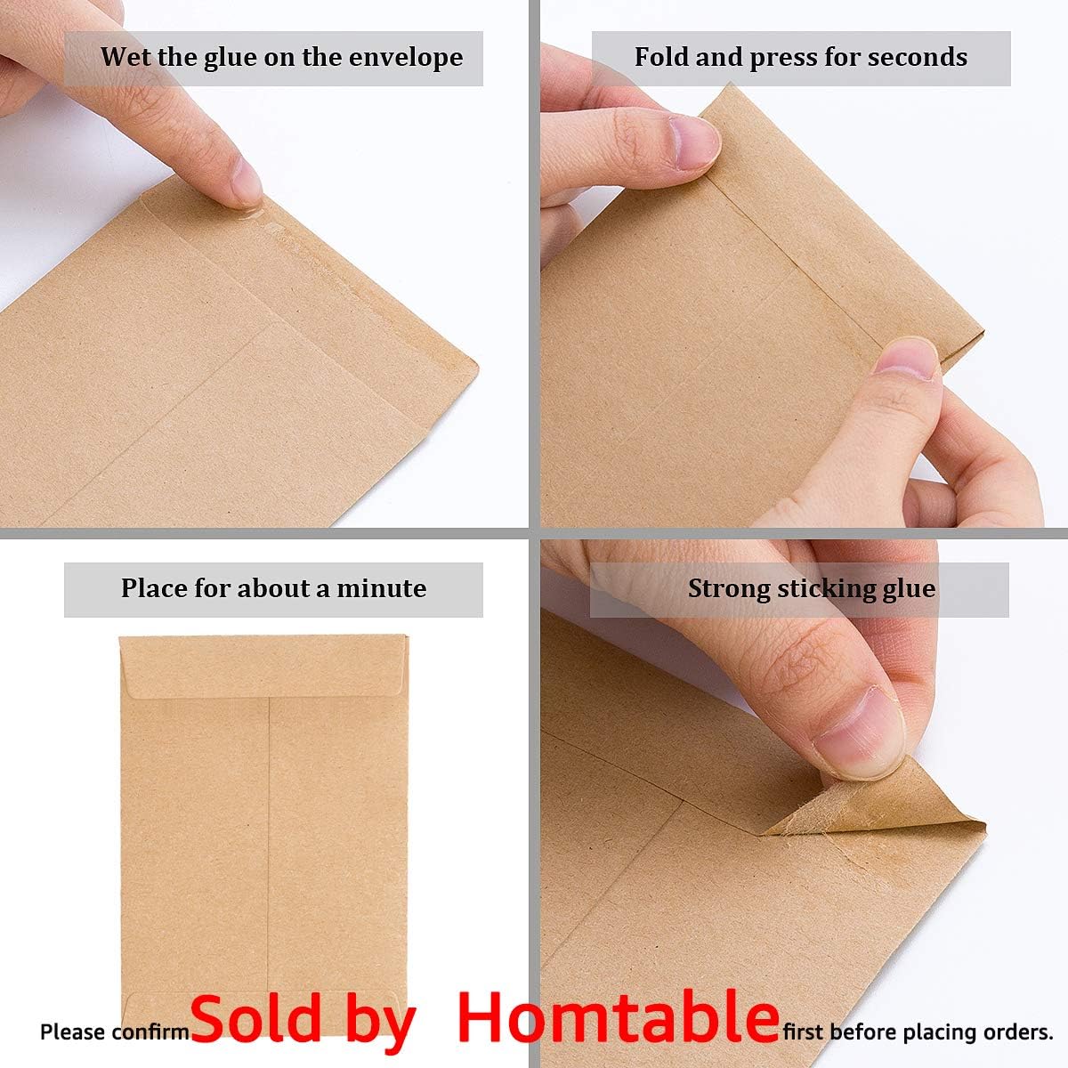 200 Pack Small Coin Envelopes Kraft Paper 2.25"×3.5"