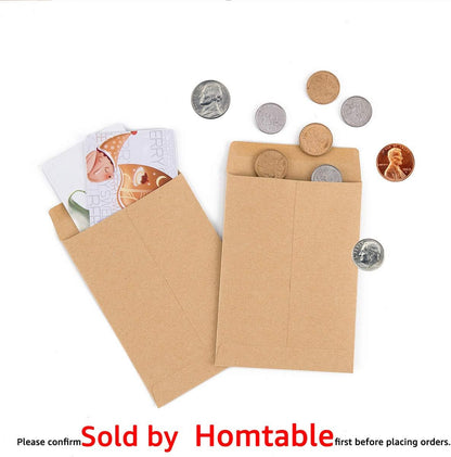 200 Pack Small Coin Envelopes Kraft Paper 2.25"×3.5"