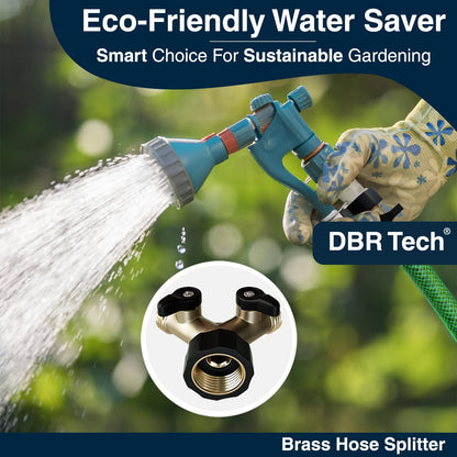 Heavy Duty Brass Garden Hose Splitter 2 Way for Water Spigot