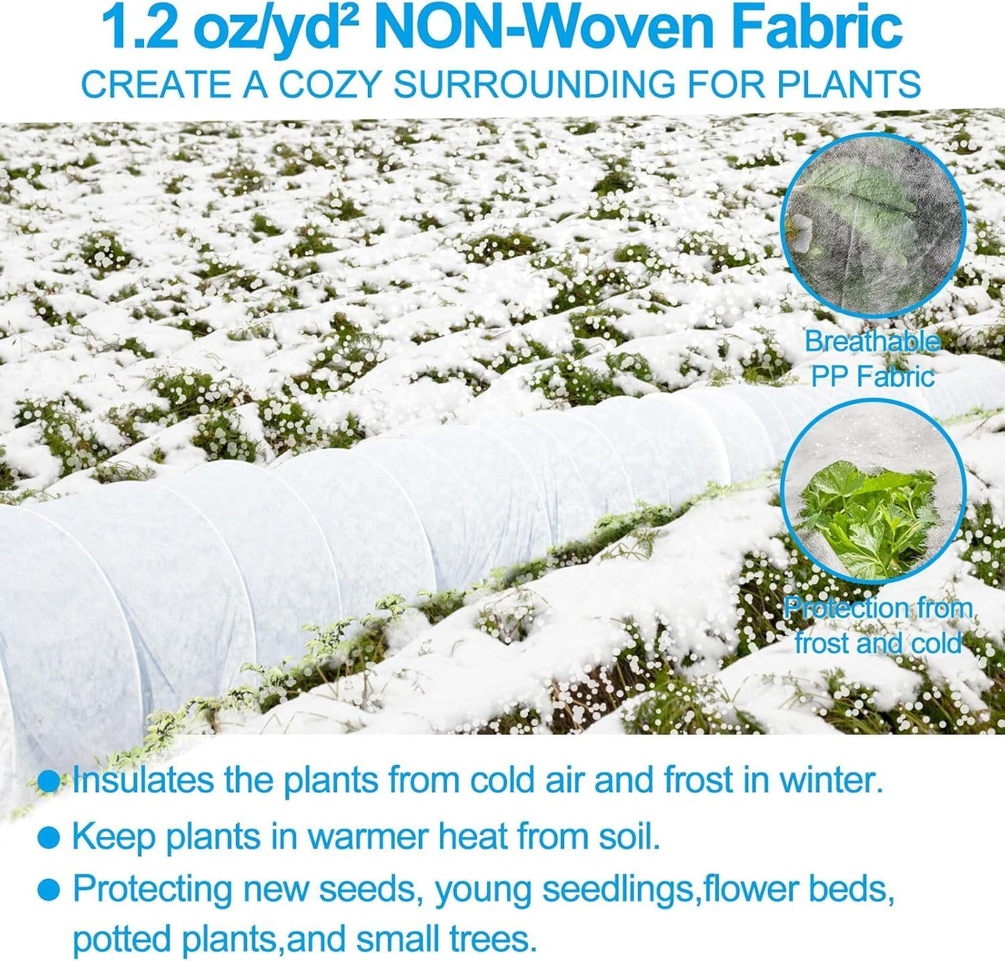 2 Pack 10 x 30ft Plant Covers Freeze Protection 1.2oz Frost Cloth