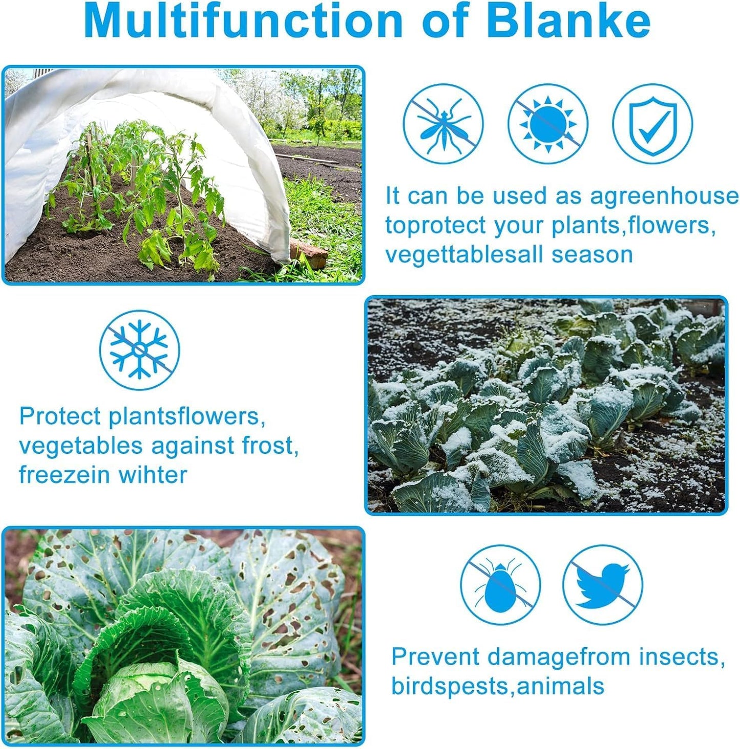 2 Pack 10 x 30ft Plant Covers Freeze Protection 1.2oz Frost Cloth